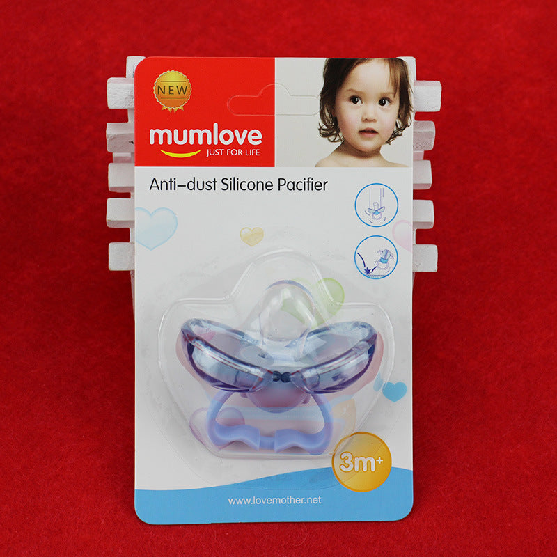 Cross-border supply Rompbaby thumb-shaped pacifier automatic closing dust-proof silicone play mouth