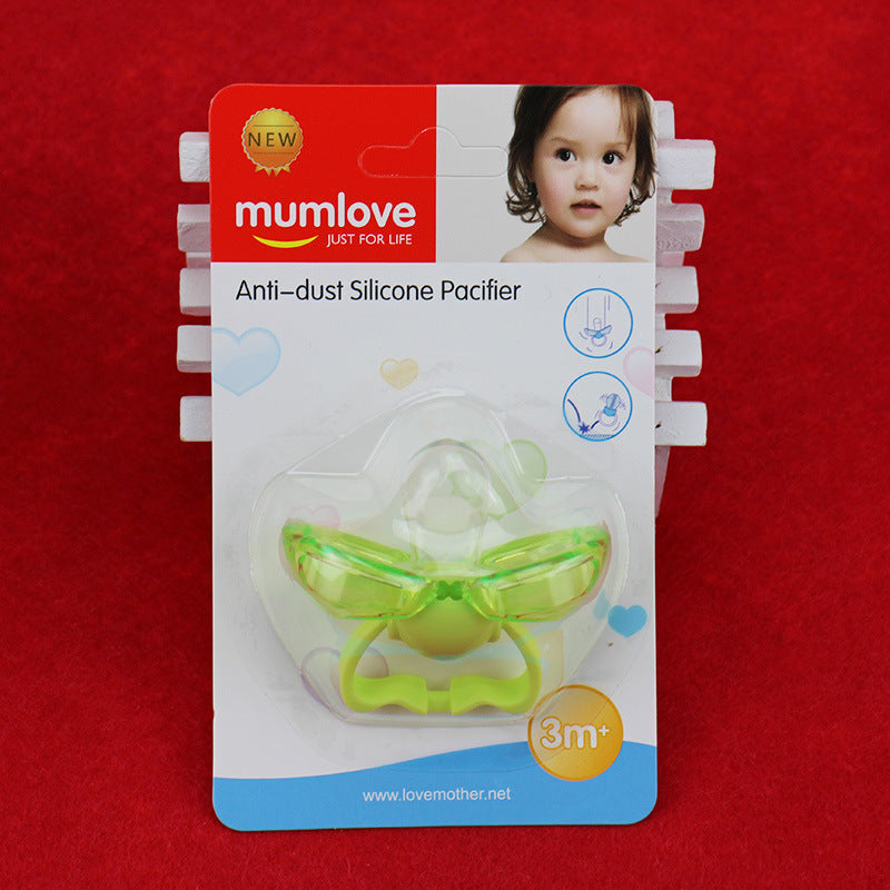 Cross-border supply Rompbaby thumb-shaped pacifier automatic closing dust-proof silicone play mouth