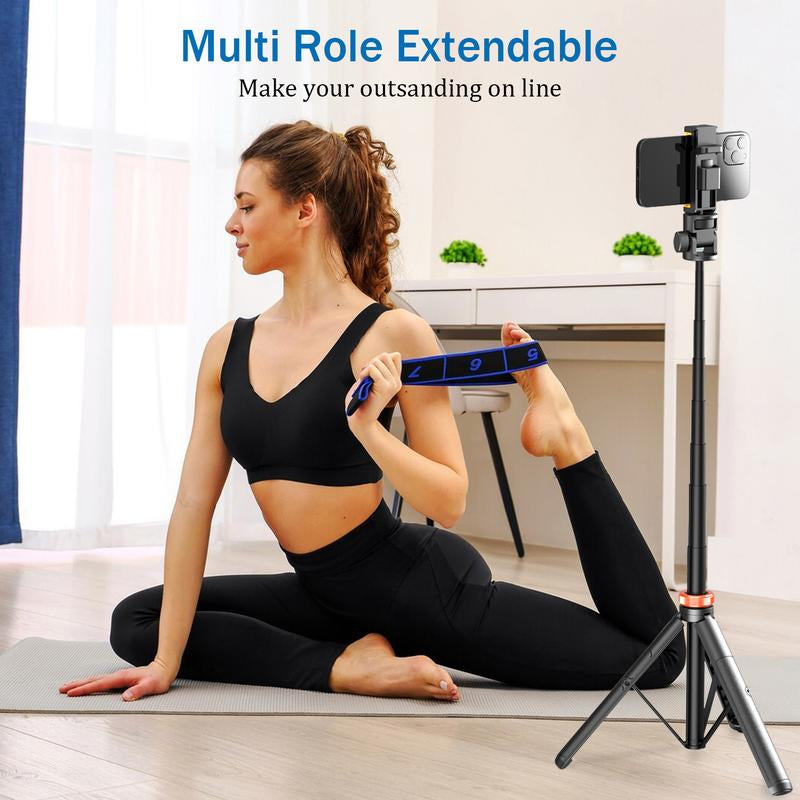 Iphone 16/15/14/13 Compatible Tripod, 62 Inches, Upgraded Version with Remote Control, Easy to Travel & Stable Camera Accessories Selfie Cellphone Smartphone