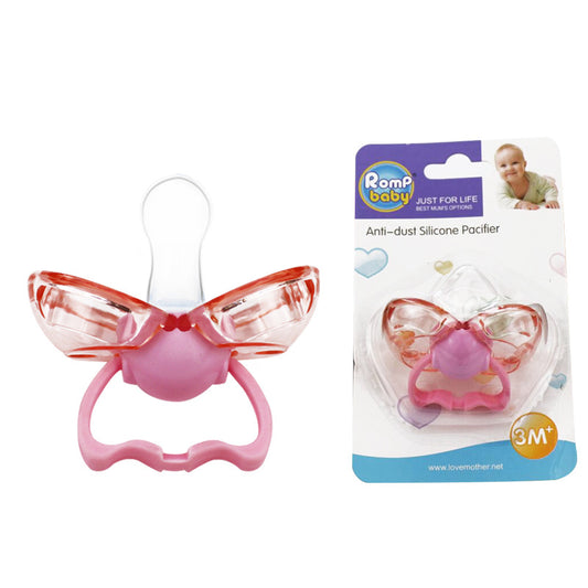 Cross-border supply Rompbaby thumb-shaped pacifier automatic closing dust-proof silicone play mouth