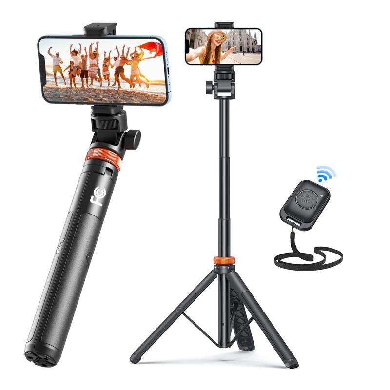 Iphone 16/15/14/13 Compatible Tripod, 62 Inches, Upgraded Version with Remote Control, Easy to Travel & Stable Camera Accessories Selfie Cellphone Smartphone