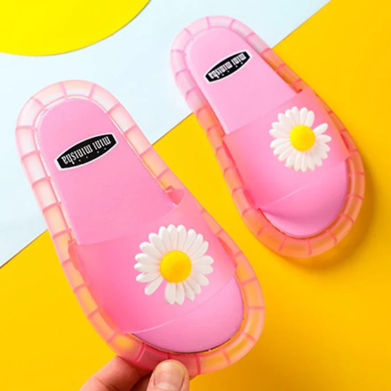 Chinelos infantis com LED para meninos e meninas