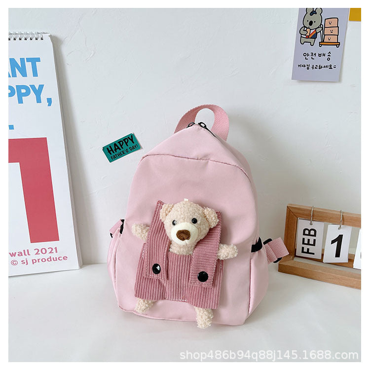 Mochila Infantil de Urso Bordada Personalizada