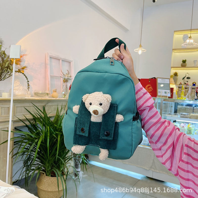 Mochila Infantil de Urso Bordada Personalizada