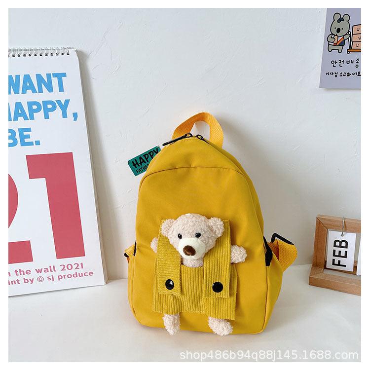 Mochila Infantil de Urso Bordada Personalizada