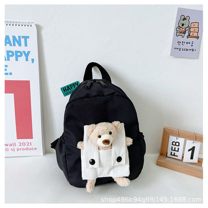 Mochila Infantil de Urso Bordada Personalizada