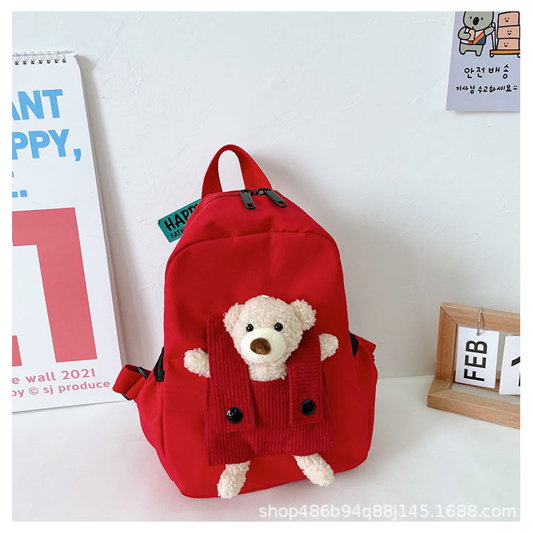 Mochila Infantil de Urso Bordada Personalizada