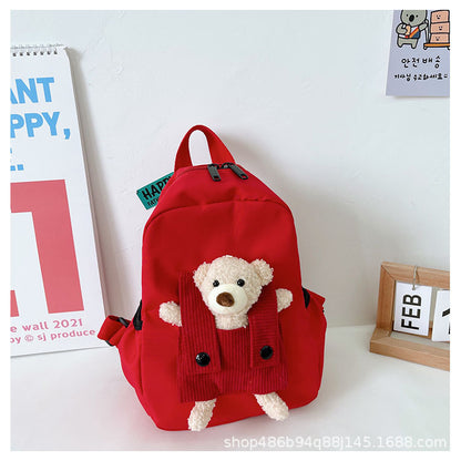Mochila Infantil de Urso Bordada Personalizada