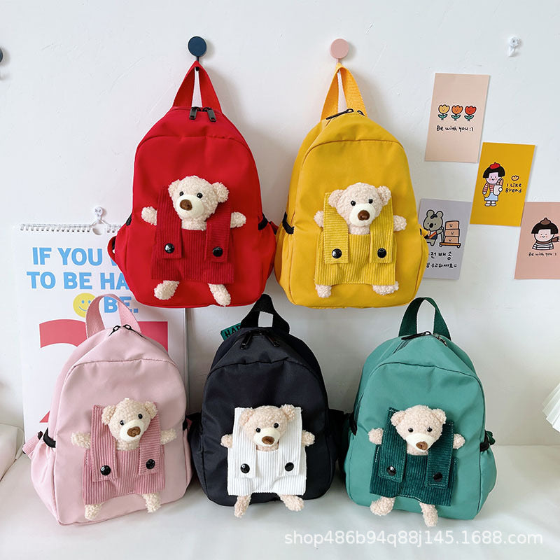 Mochila Infantil de Urso Bordada Personalizada