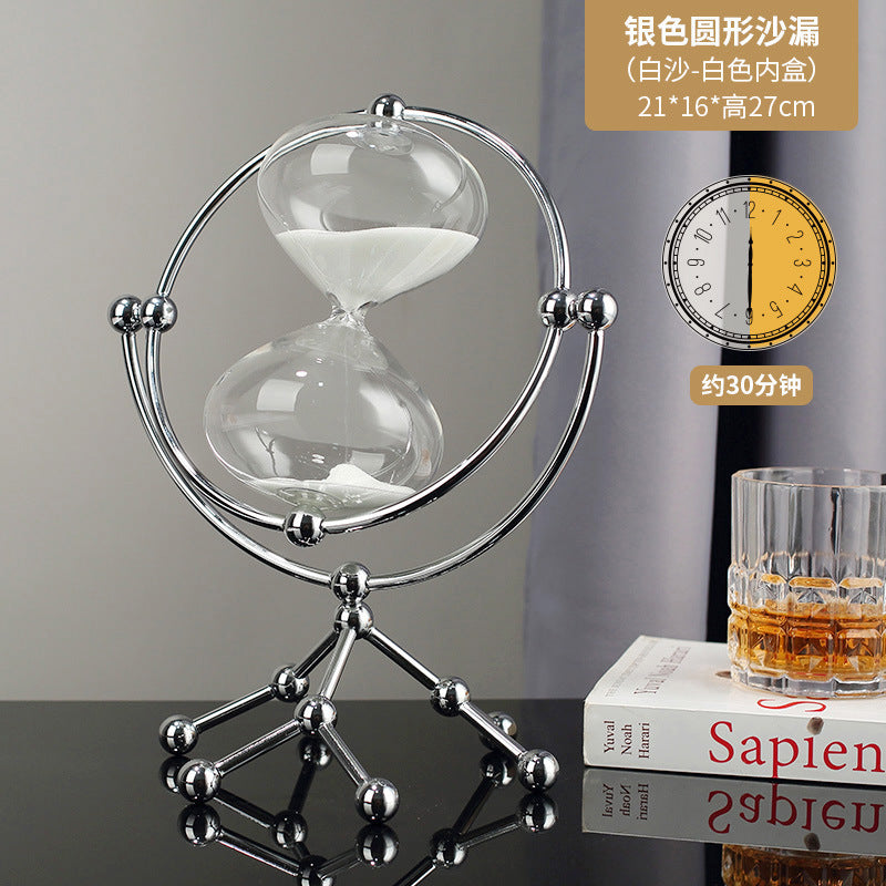 Cross-border new modern round hourglass 30-minute timer decoration boss office study decoration decoration