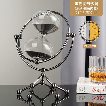 Cross-border new modern round hourglass 30-minute timer decoration boss office study decoration decoration