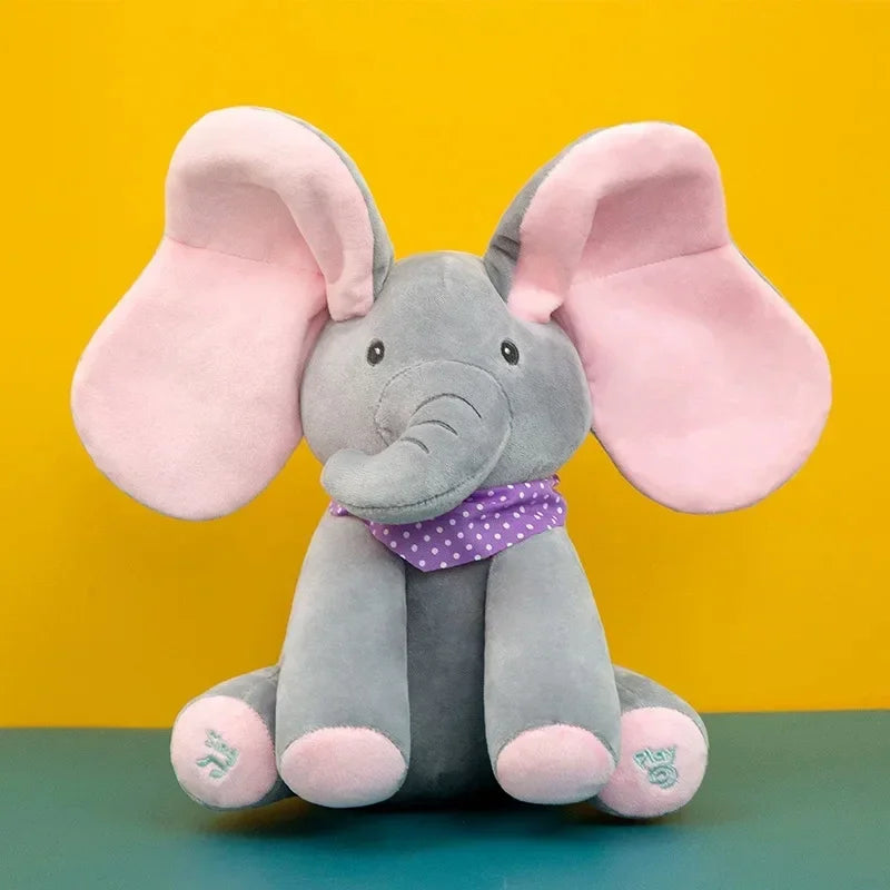 Animated Elephant Toys Plush Singing Elephant with Ears Moving Electric Plush Toy Adorable Elephant Stuffed Animal Toy for Baby'