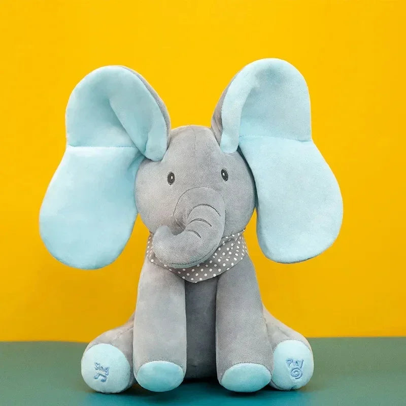 Animated Elephant Toys Plush Singing Elephant with Ears Moving Electric Plush Toy Adorable Elephant Stuffed Animal Toy for Baby'